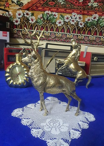 Altın Renkli Geyik Biblo pirinç - Görsel 5