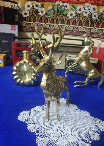 Altın Renkli Geyik Biblo pirinç - Görsel 3