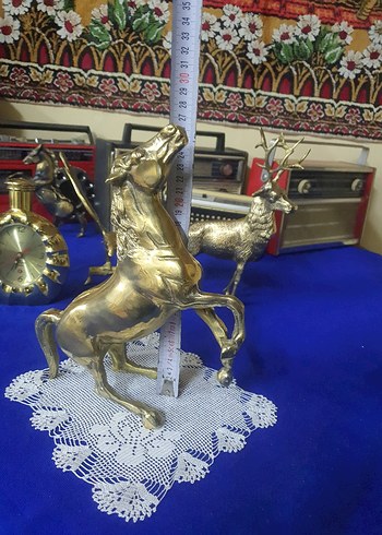 Parlak Altın At Figürin pirinç - Görsel 3