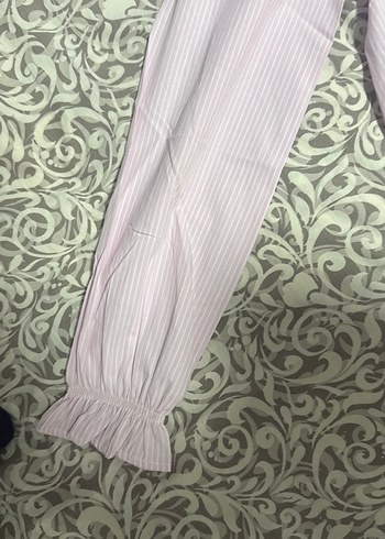 Pembe Renkli Fırfırlı Uzun Kollu Kadın Gömlek - Görsel 5