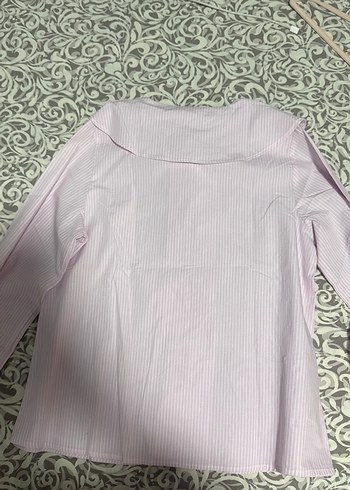 Pembe Renkli Fırfırlı Uzun Kollu Kadın Gömlek - Görsel 7