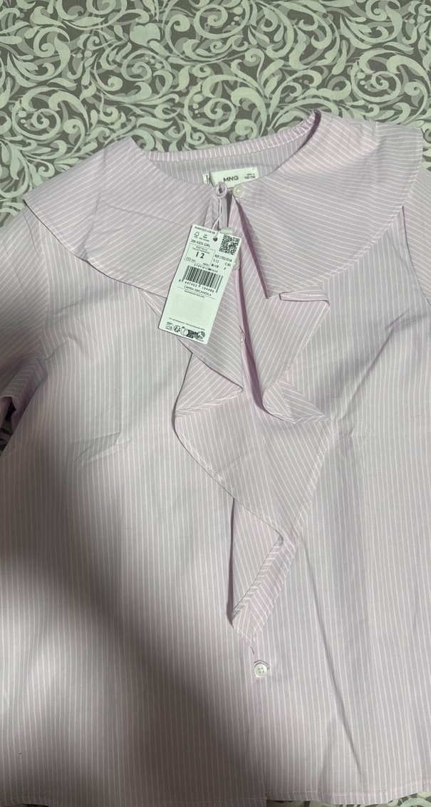 Pembe Renkli Fırfırlı Uzun Kollu Kadın Gömlek - Görsel 3