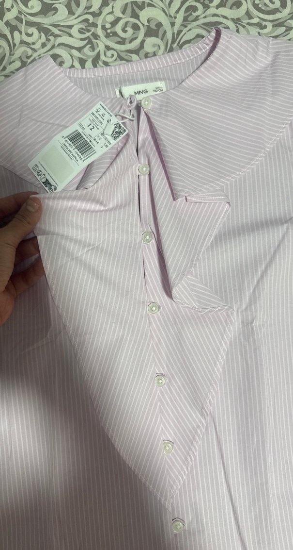 Pembe Renkli Fırfırlı Uzun Kollu Kadın Gömlek - Görsel 4