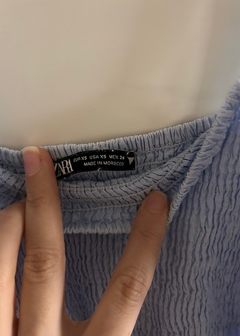 Uzun Mavi Askılı Pliseli Keten Elbise - Görsel 2