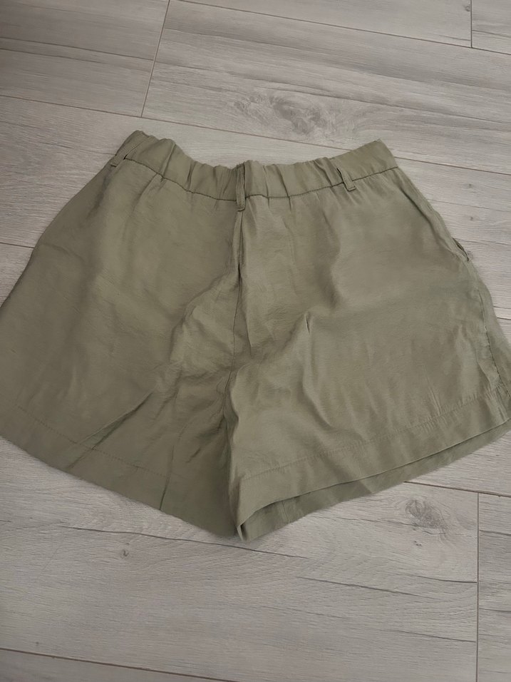 Bej Keten Salaş Mini Şort - Görsel 3