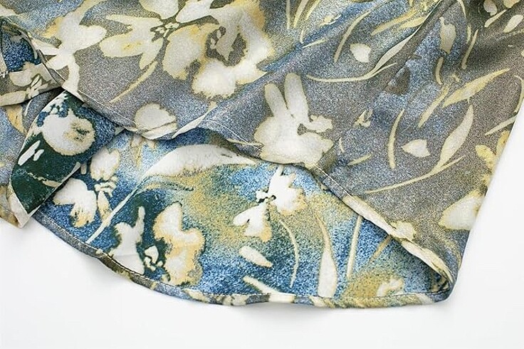 Zara Desenli Lamine Katlı Gömlek - Görsel 5