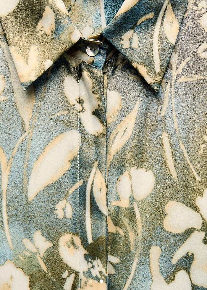 Zara Desenli Lamine Katlı Gömlek - Görsel 3