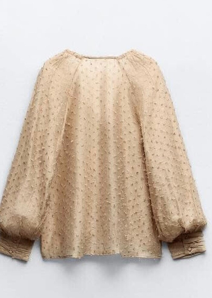 ZARA Puantiye Dokulu Pileli Bluz - Görsel 4