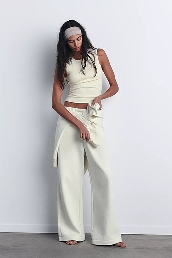 Zara Zara Düz Paça Penye Pantolon