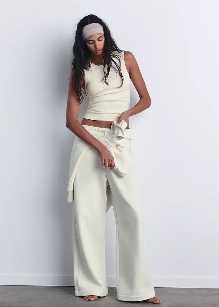 Zara Düz Paça Penye Pantolon - Görsel 2