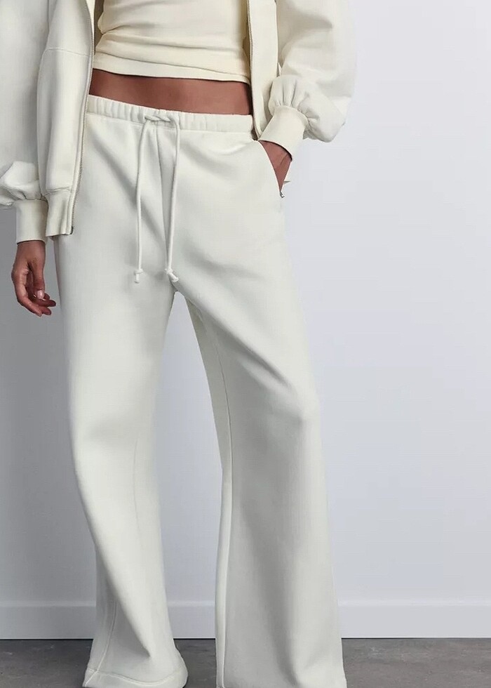 Zara Düz Paça Penye Pantolon - Görsel 3