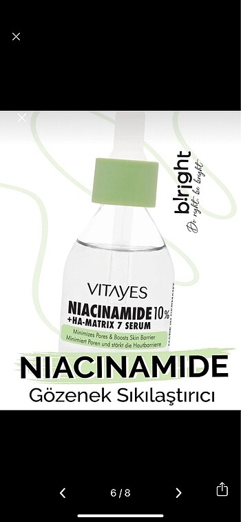 VITAYES  NIACINAMIDE SERUM - Görsel 6
