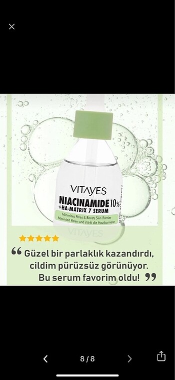 VITAYES  NIACINAMIDE SERUM - Görsel 8