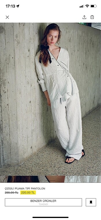 Çizgili pijama tipi pantolon