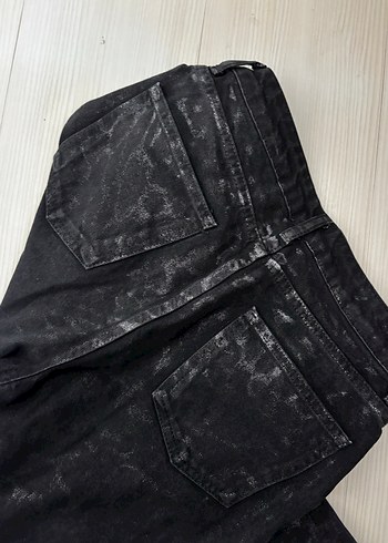 s Beden siyah Renk Siyah ,gümüş leoparlı Bol Kesim Denim Pantolon