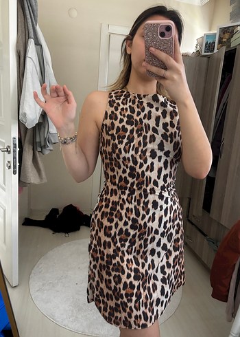 Leopar Desenli Elbise - Görsel 4