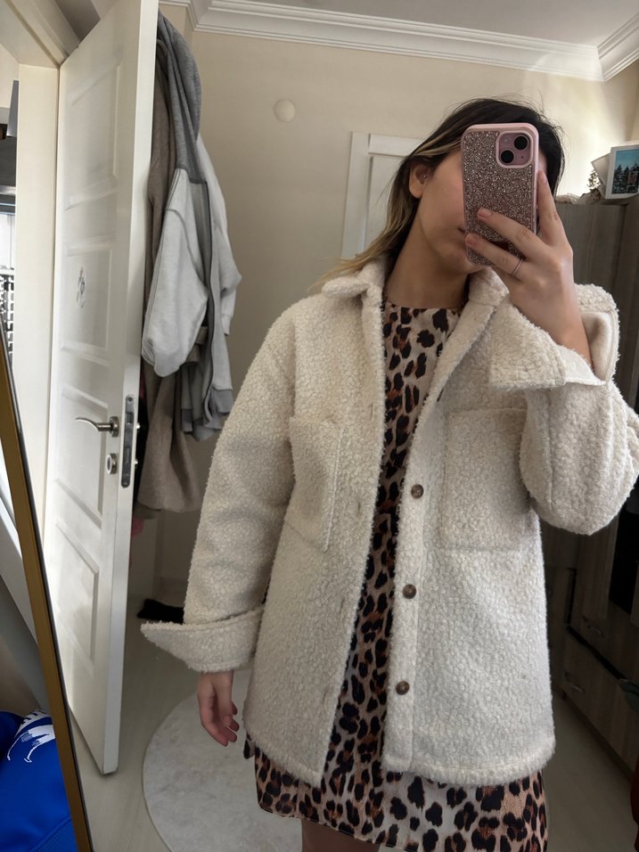 Krem Kadın Midi Ceket - Görsel 2