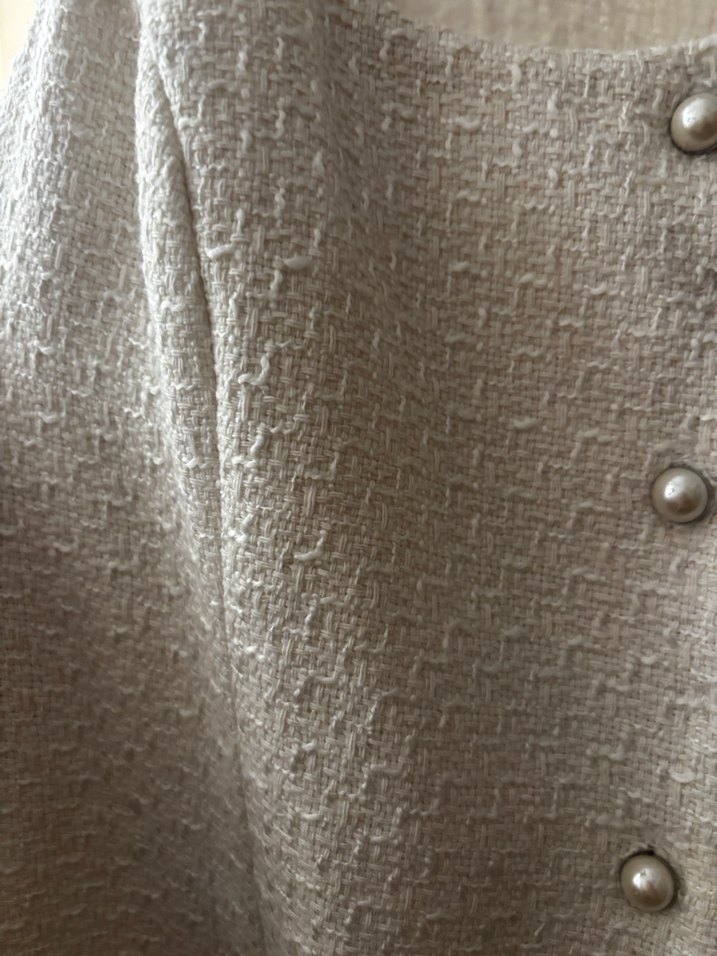 Düğmeli Beyaz Midi Straplez Elbise - Görsel 5