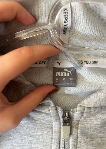 Gri Kadın Fermuarlı Yüksek Yaka Sweatshirt - Görsel 4