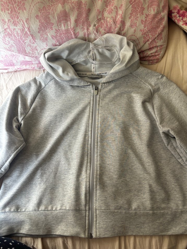 Gri Kadın Fermuarlı Yüksek Yaka Sweatshirt - Görsel 2