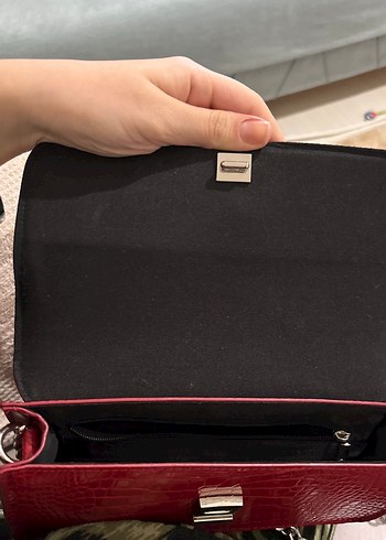 Parlak Kırmızı Deri Kadın Çanta - Görsel 4