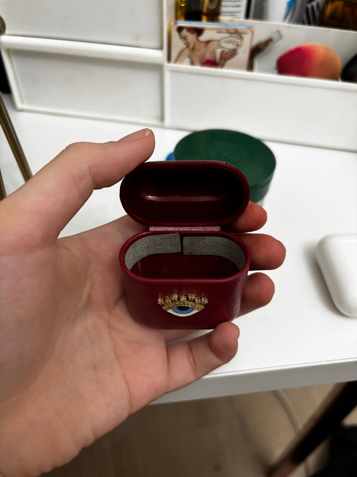 Bordo Kulaklık Kutusu Göz Figürlü - Görsel 2