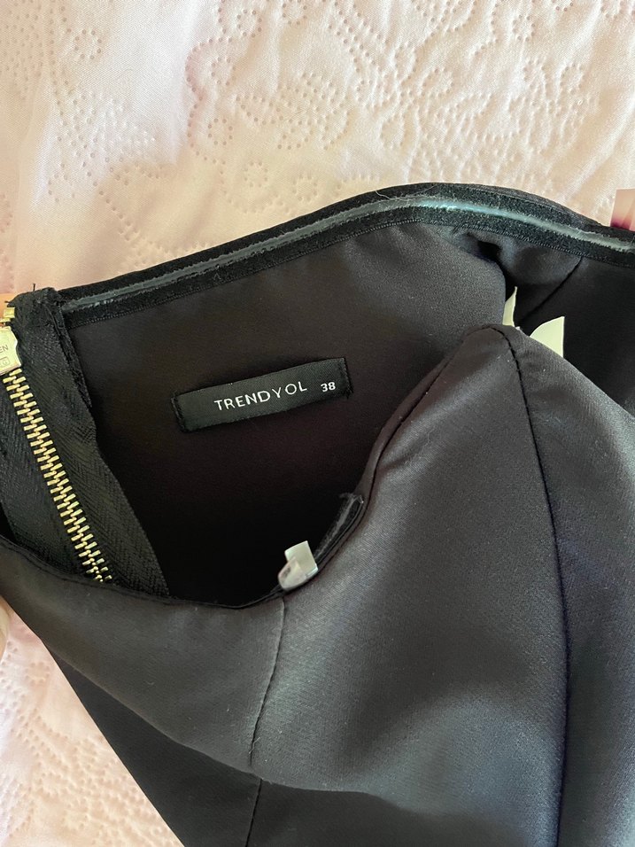 Siyah Straplez Drapeli Midi Büstiyer - Görsel 3