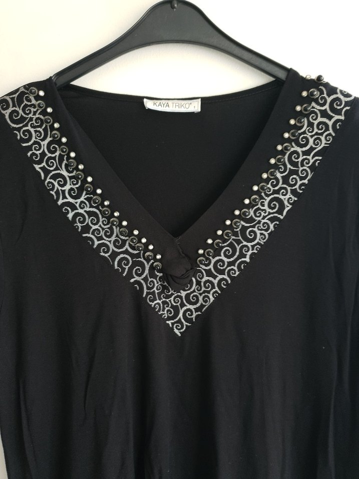 SİYAH KADIN BLUZ VATKALI - Görsel 2