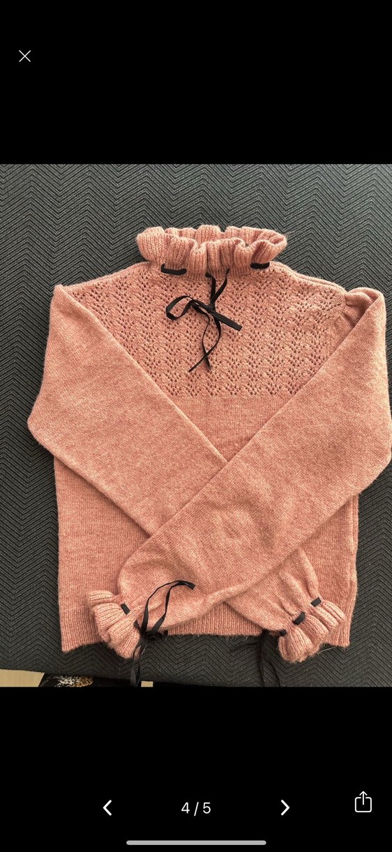 Gül Kurusu Yumuşak Dokulu Ajurlu Triko Kazak - Görsel 4