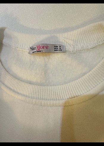 Beyaz Örme Cepli Kadın Sweatshirt - Görsel 4