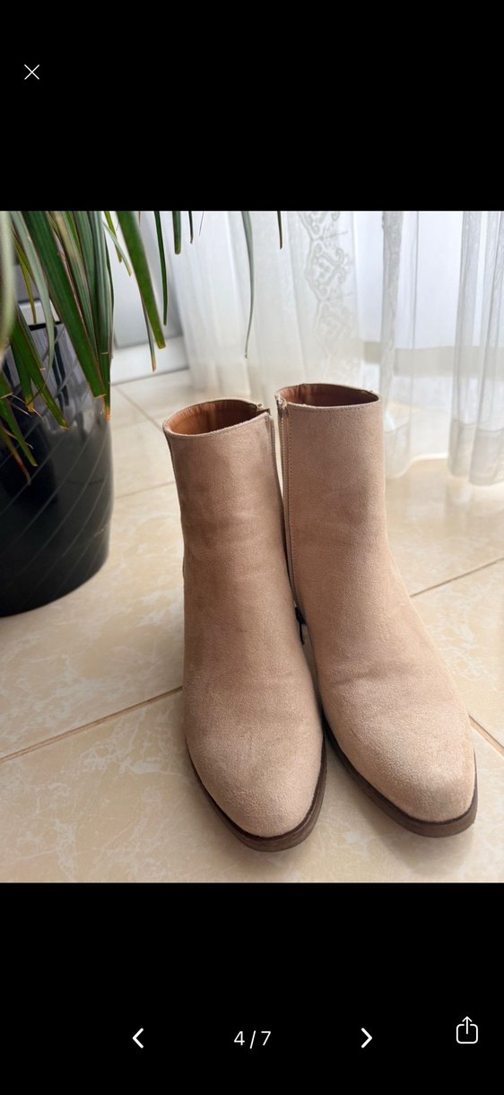Bej Süet Kadın Topuklu Bot - Görsel 3