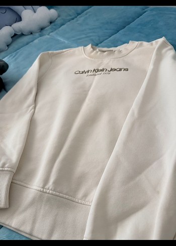 Calvin Klein Jeans Beyaz Kadın Sweatshirt - Görsel 7