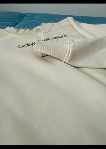 Calvin Klein Jeans Beyaz Kadın Sweatshirt - Görsel 6