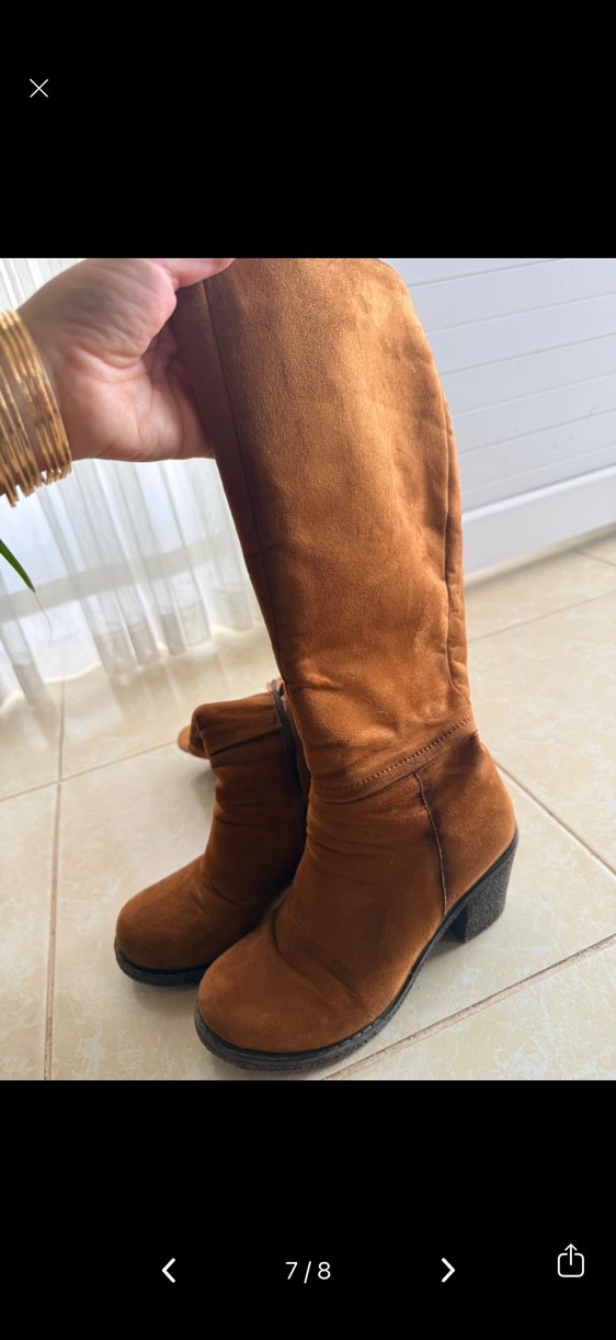 Fox Shoes Taba Süet Kadın Çizme - Görsel 5