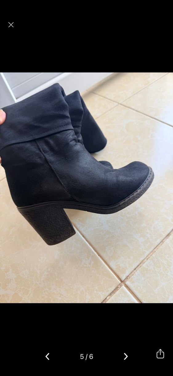 Fox Shoes Siyah Süet Kadın Dizüstü Bot - Görsel 5