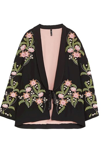 Nakışlı Bohem Kadın Kimono