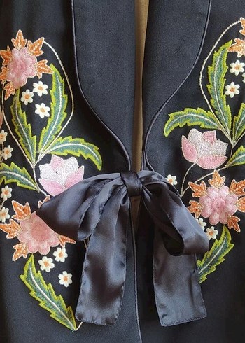 diğer Beden pembe Renk Nakışlı Bohem Kadın Kimono