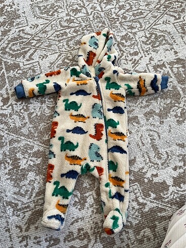 3 Ay Beden Civil Baby Erkek Bebek Patikli Tulum 3-6 Ay Ekru