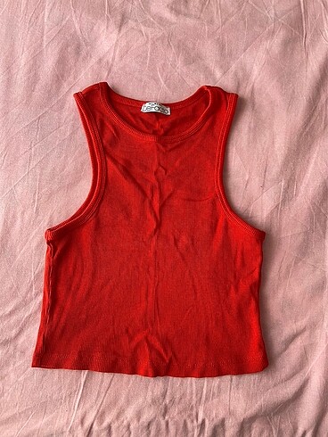 halter yaka kırmızı crop