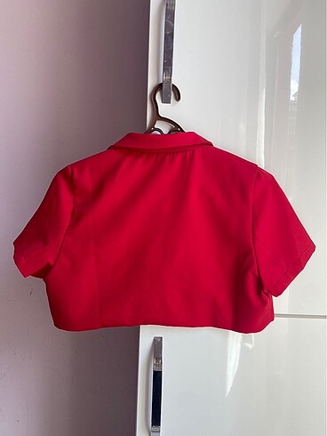 l Beden kırmızı Renk kırmızı crop blazer