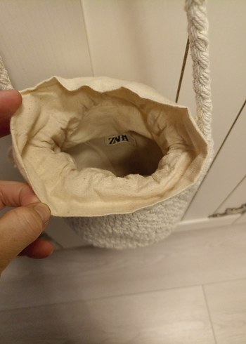Zara Bej Örgü ve makromel Kadın Çanta