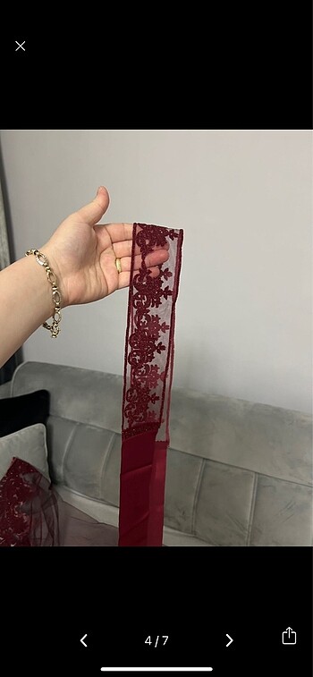 diğer Beden bordo Renk Kına duvak - kuşak - damat omuz örtüsü