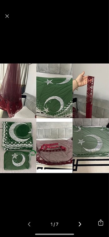 Kına duvak - kuşak - damat omuz örtüsü