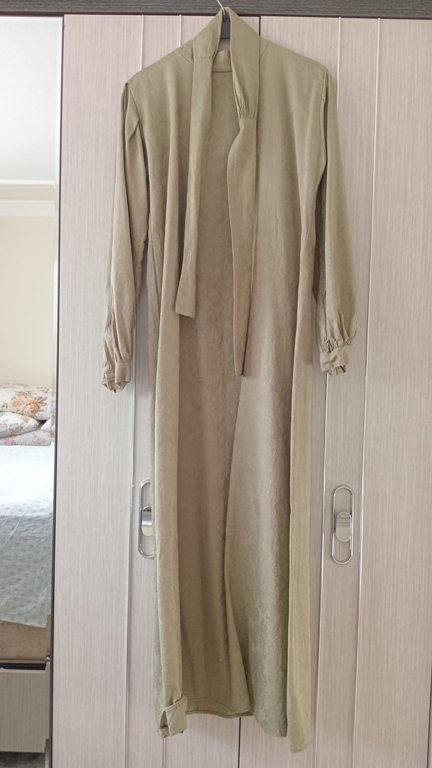 Ceylan otontik marka Uzun Kollu Drapeli Kadın Elbise - Görsel 3