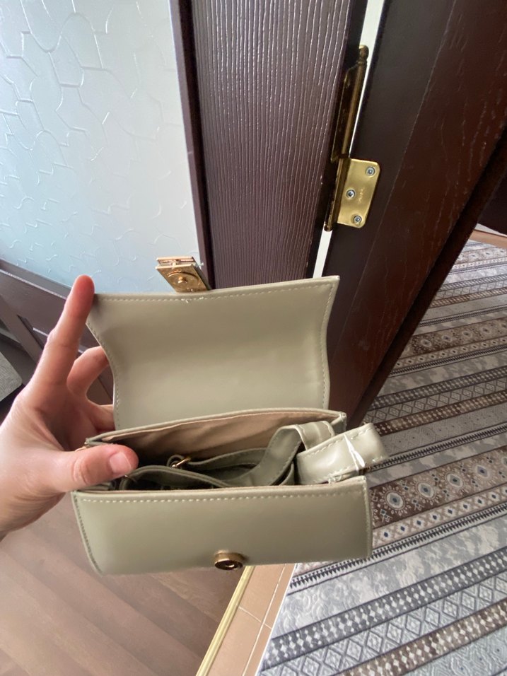 Kadın Çağla Yeşili Deri Kemerli El Çantası - Görsel 3