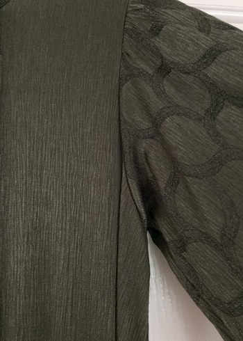 Haki tesettür elbise - Görsel 4