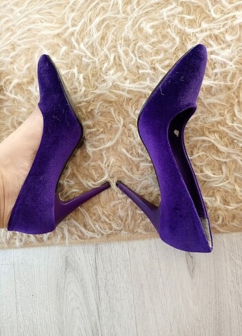 Mor stiletto kadife - Görsel 2
