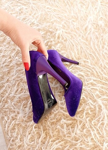 Mor stiletto kadife - Görsel 3