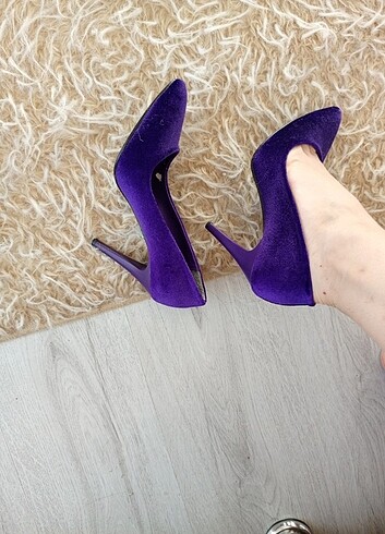 Mor stiletto kadife - Görsel 4