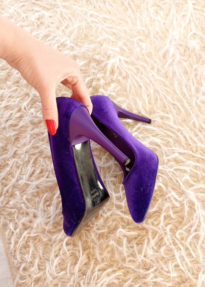 Mor stiletto kadife  - Görsel 3